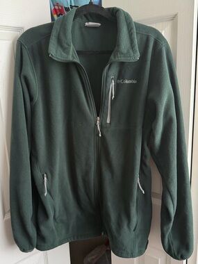 Columbia Forest Green Zip-Up Fleece Jacket